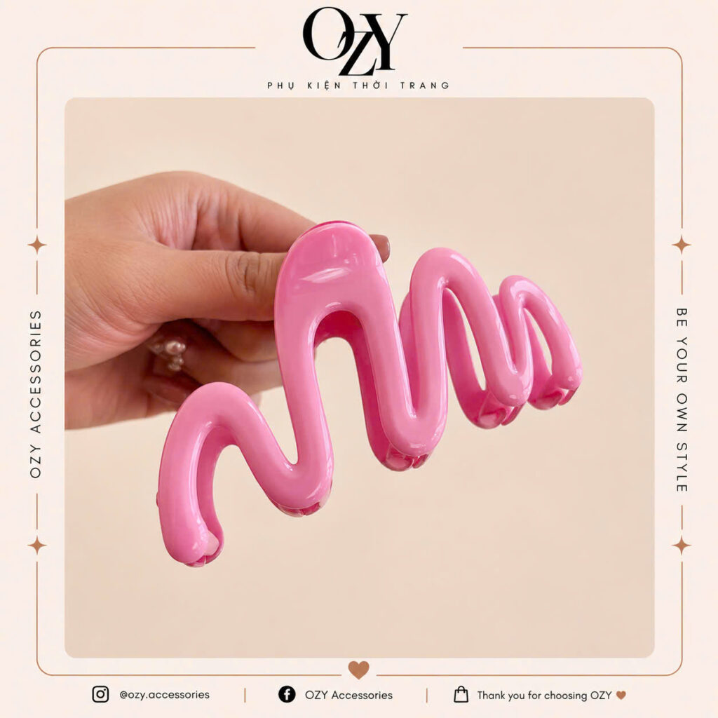 Kẹp Tóc Xoắn Hồng OZY
