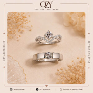Nhẫn Đôi Đính Đá OZY